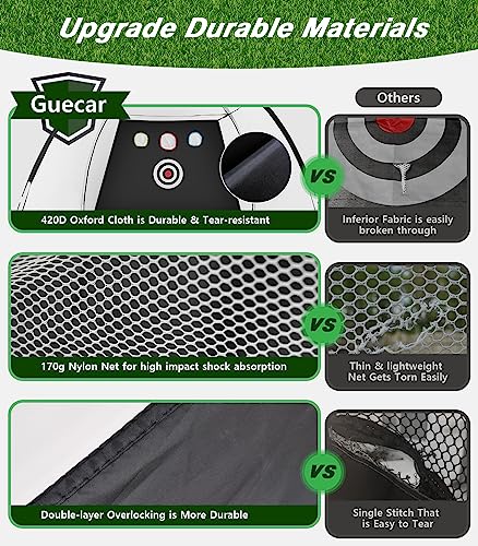 WhiteFang Golf Net, 10x7ft Golf Practice Net with Tri-Turf Golf Mat, All in 1 Home Golf Hitting Aid Nets for Backyard Driving Chipping Swing Training with Target/Mat/Balls/Tee/Bag - Gift for Men/Golf Lovers