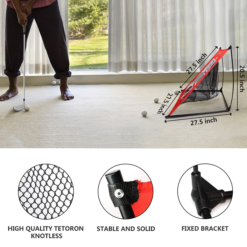 WhiteFang Golf Net Bundle Golf Practice Net 10x7 feet with Golf Chipping Nets Golf Hitting Mat & Golf Balls Packed in Carry Bag for Backyard Driving Indoor Outdoor (4 in 1)