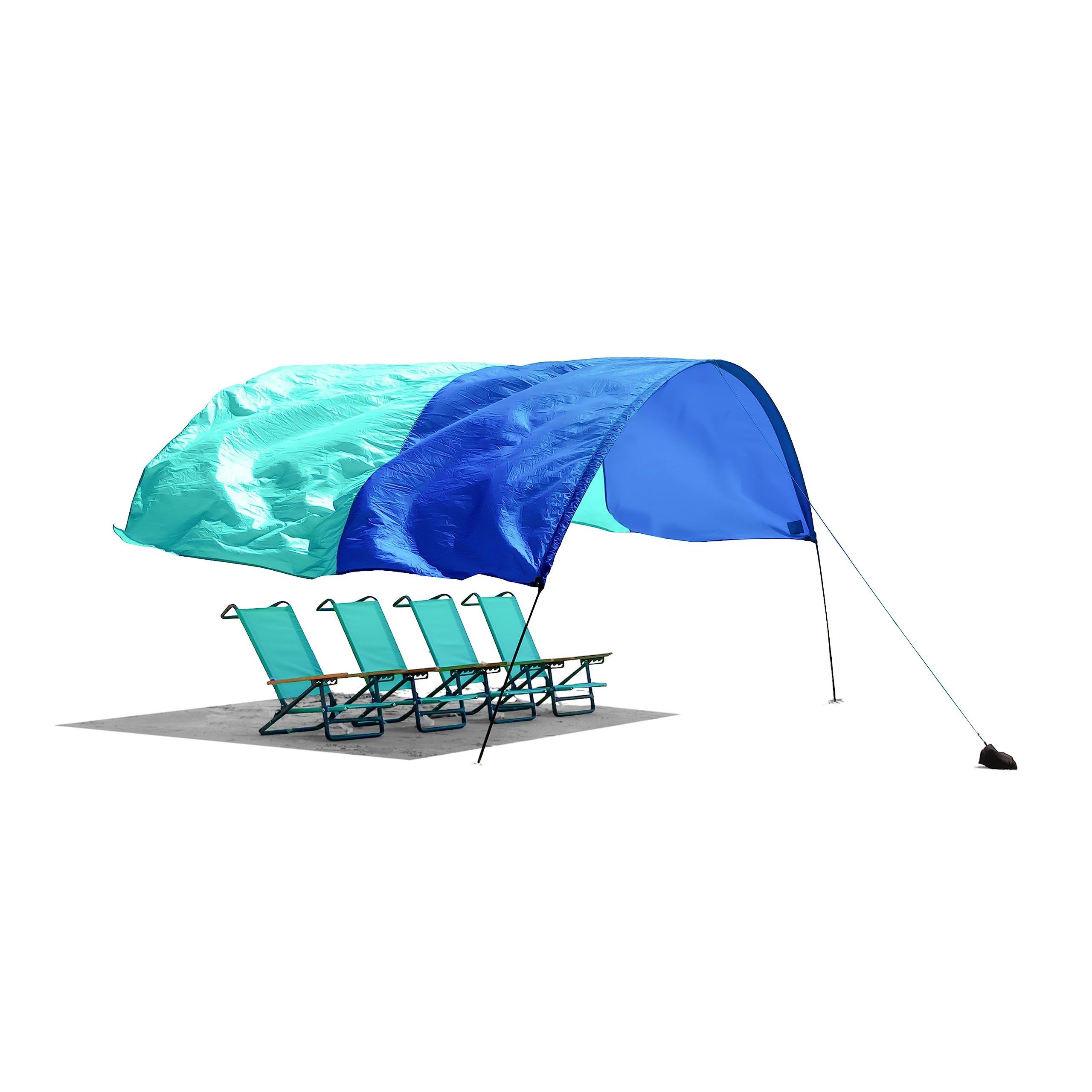 WhiteFang World's Best Beach Shade, The Original Wind-Powered® Beach Canopy, Provides 150 Sq. Ft. of Shade, Compact & Easy to Carry, Sets up in 3 Minutes, Designed in America