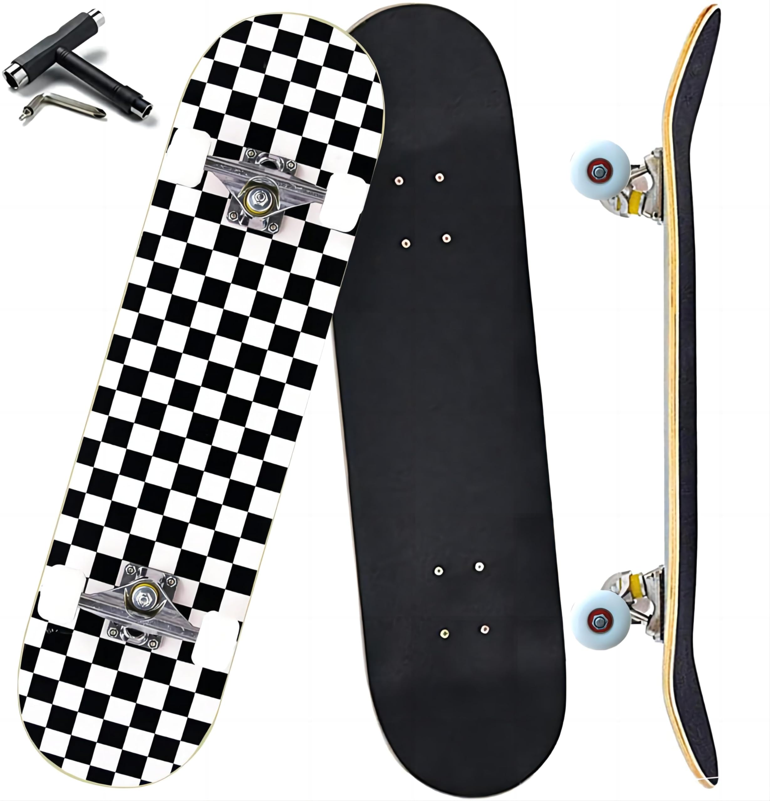 WhiteFang Pro Complete Skateboards for Beginners Girls Boys Kids Youths Teens Adults 31