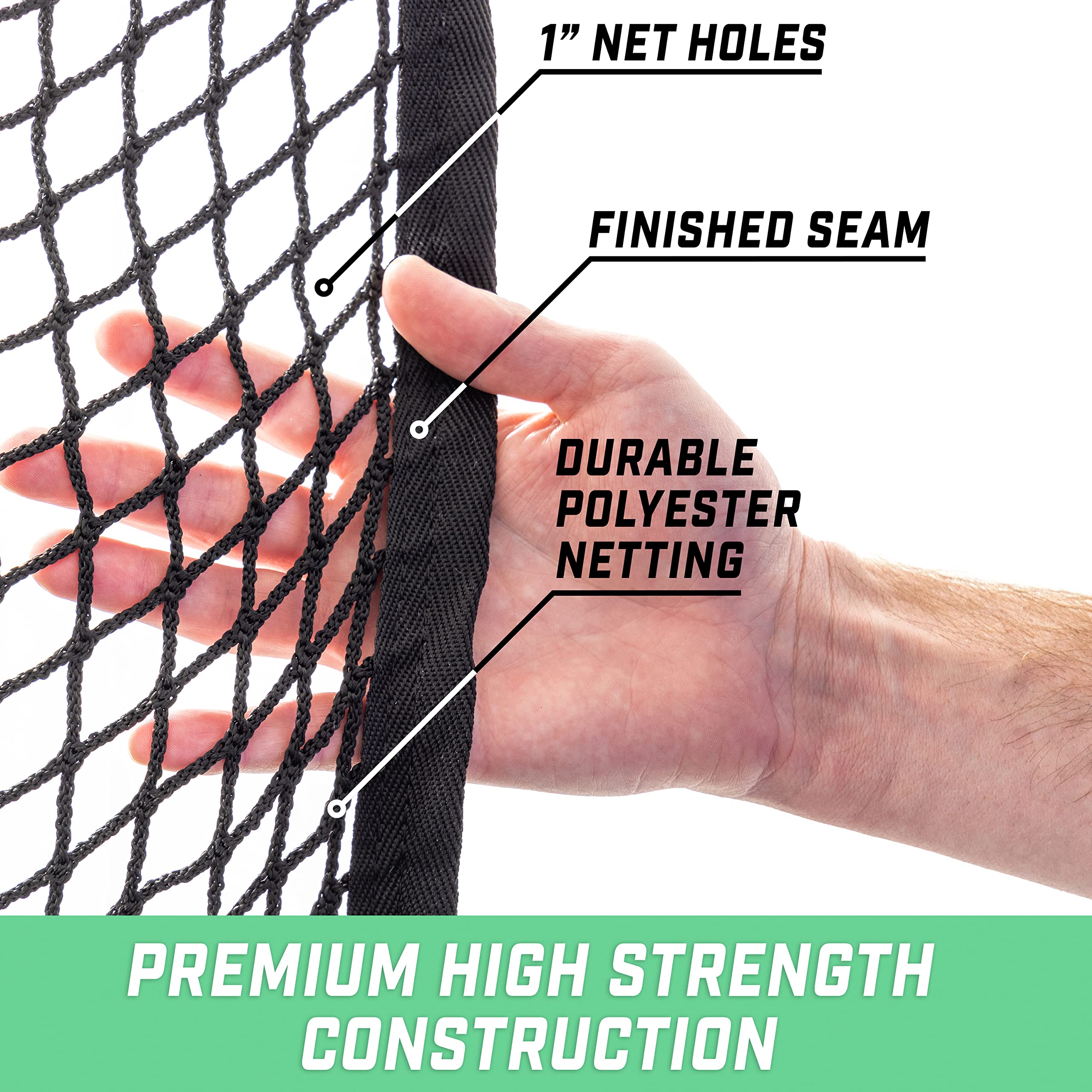 WhiteFang Sports Netting - Hitting Net for Golf, Baseball, Hockey, Soccer, LAX and More - 10 ft, 15 ft, 20 ft